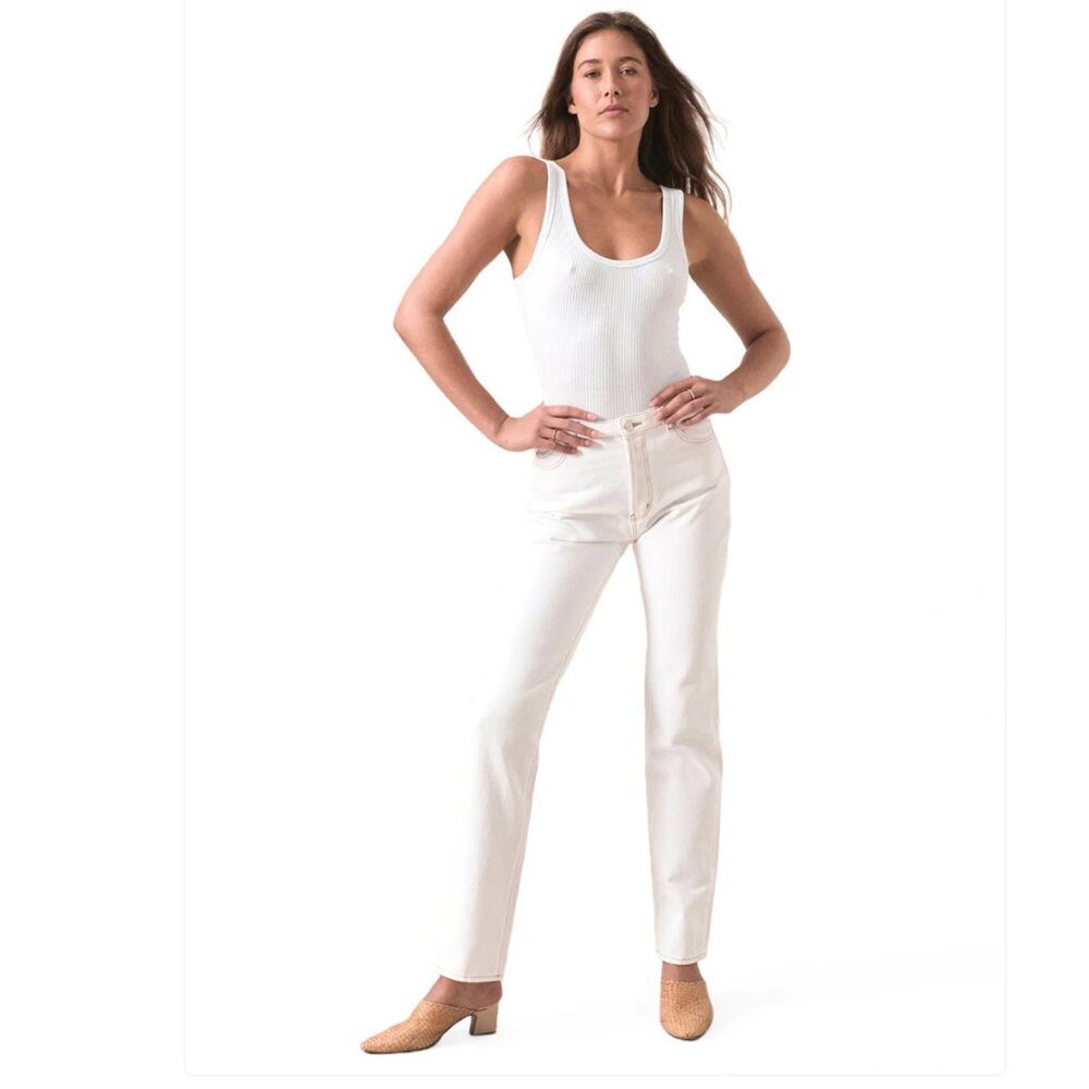 NWOT Rolla's Classic Straight Jeans - 80's White Size 26 High Rise